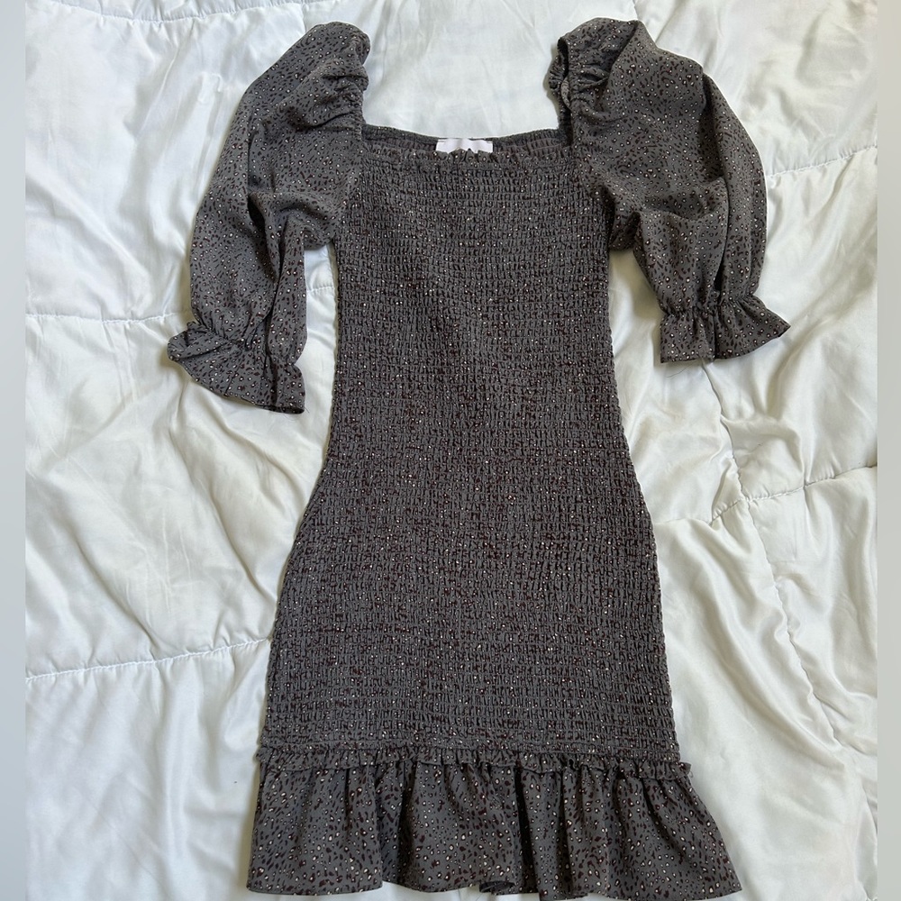 Bodycon rutched leopard print dress